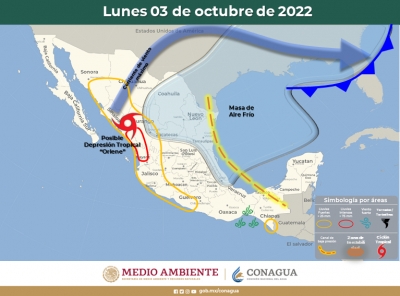 &ldquo;Orlene&rdquo; cambia su trayectoria, estar&iacute;a impactando Mazatl&aacute;n en la madrugada del martes 04 de octubre: Protecci&oacute;n Civil de Sinaloa
