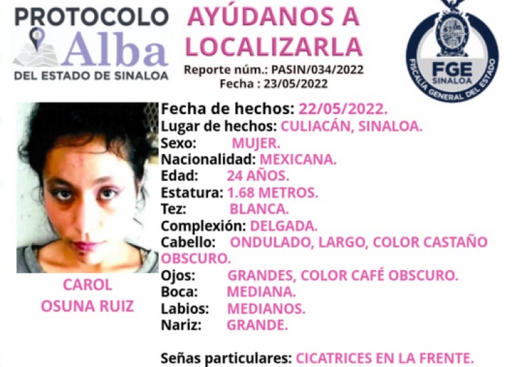 Desaparece Carol Osuna en Culiac&aacute;n