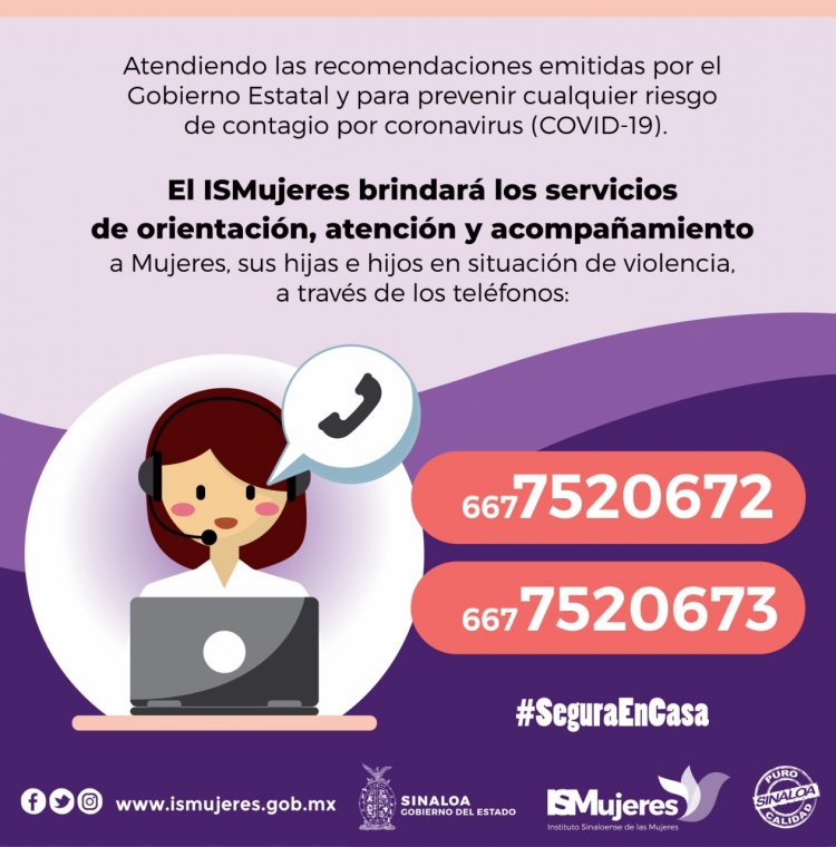 ISMujeres permanece con servicios de atenci&oacute;n para evitar violencia en los hogares