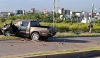 Aparatoso choque de camioneta contra palmera causa da&ntilde;os materiales en Lomas de San Isidro, en Culiac&aacute;n
