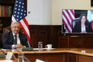 Evitar los pleitos, pidi&oacute; luego a Harris en di&aacute;logo sobre migraci&oacute;n y Covid
