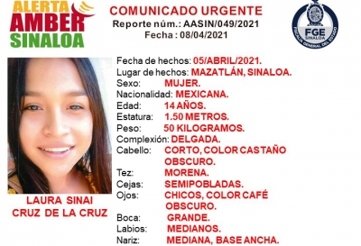 Familiares buscan a Laura Sina&iacute;; desapareci&oacute; en Mazatl&aacute;n
