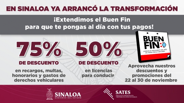Se extiende pr&oacute;rroga por &lsquo;Buen Fin&rsquo; en pago de impuestos, recargos y tr&aacute;mites vehiculares