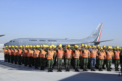 Bienvenida a los 120 agentes militares, y a 180 de la Comisi&oacute;n Nacional Forestal especializados que participaron en febrero an la sofocaci&oacute;n de incendios en Chile