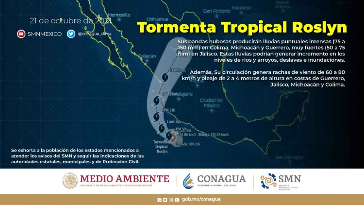 Roslyn es la tormenta tropical n&uacute;mero 17 y podr&iacute;a ser la &uacute;ltima de la temporada 2022