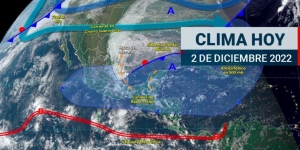 Se pronostican lluvias puntuales muy fuertes en el Sureste del Pa&iacute;s, adem&aacute;s de vientos fuertes en el Istmo y Golfo de Tehuantepec