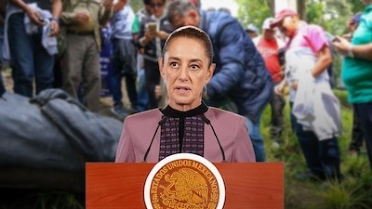Condena Sheinbaum decapitaci&oacute;n de estatua de Felipe Calder&oacute;n en Los Pinos