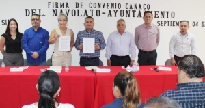 Alcalde de Navolato firma convenio de colaboraci&oacute;n con Canaco para impulsar el crecimiento econ&oacute;mico y empresarial