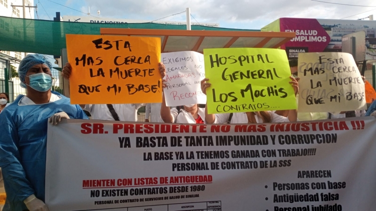 Personal de salud pide al presidente Obrador certeza laboral