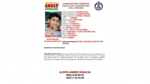 Activa Alerta Amber para la localizaci&oacute;n de Jes&uacute;s Valencia Valencia Arrazola de 15 a&ntilde;os de edad que desapareci&oacute; en Los Mochis
