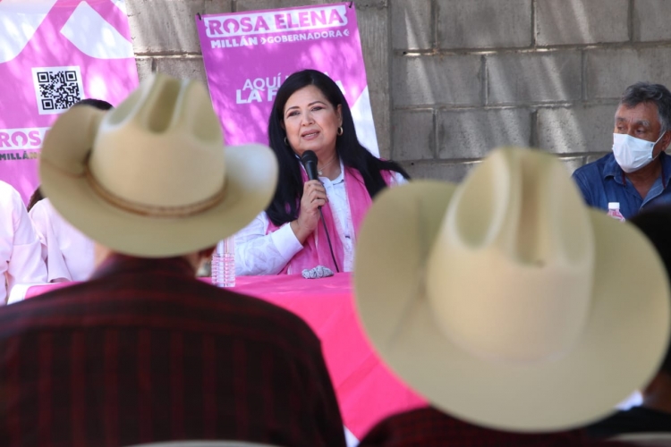 Que no declina y va hasta el final en la disputa por la gubernatura, dice Rosa Elena Mill&aacute;n
