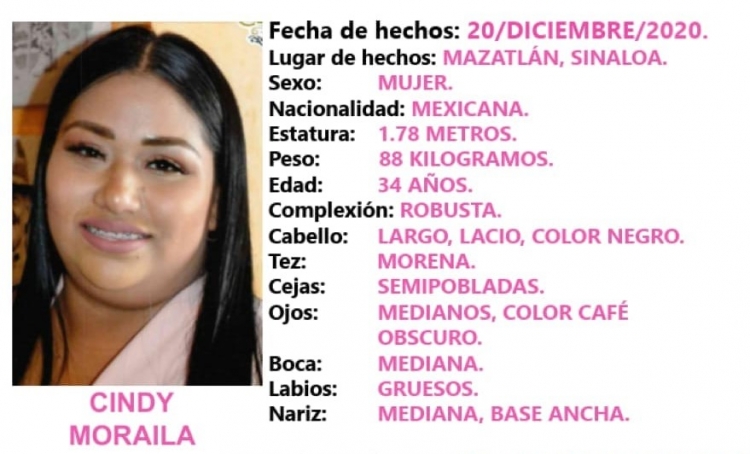 La FGE, solicita el apoyo de la ciudadan&iacute;a para localizar a CINDY