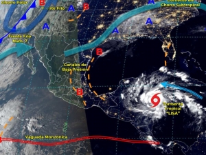 Lluvias muy fuertes a intensas en la Pen&iacute;nsula de Yucat&aacute;n y Sureste de M&eacute;xico