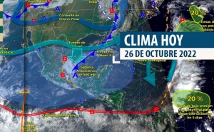 El Sistema Frontal n&uacute;m. 05 recorrer&aacute; el Oriente del pa&iacute;s, originando lluvias fuertes en el Sureste del territorio nacional