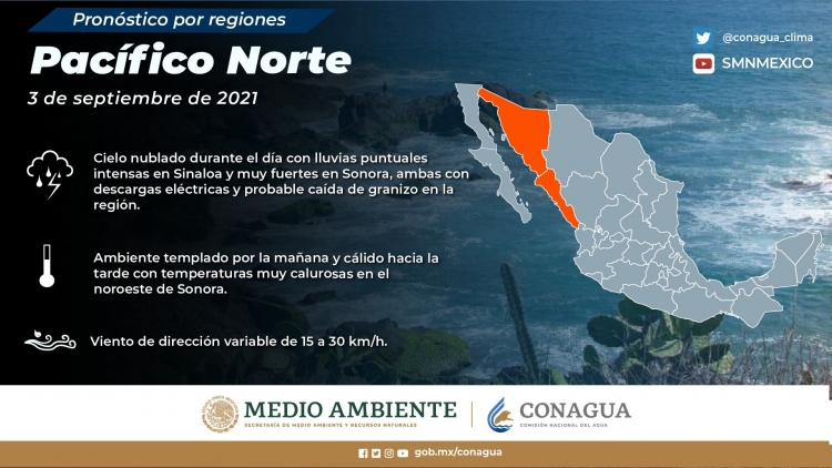 &iexcl;Agarra tu paragua otra vez! Se esperan lluvias muy fuertes para Sinaloa este viernes