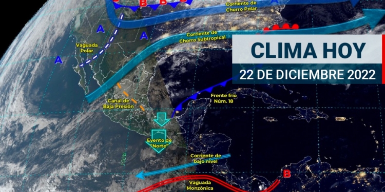 Marcado descenso de temperatura en el Norte del pa&iacute;s a partir de esta tarde-noche por efectos del Frente Fr&iacute;o No.19