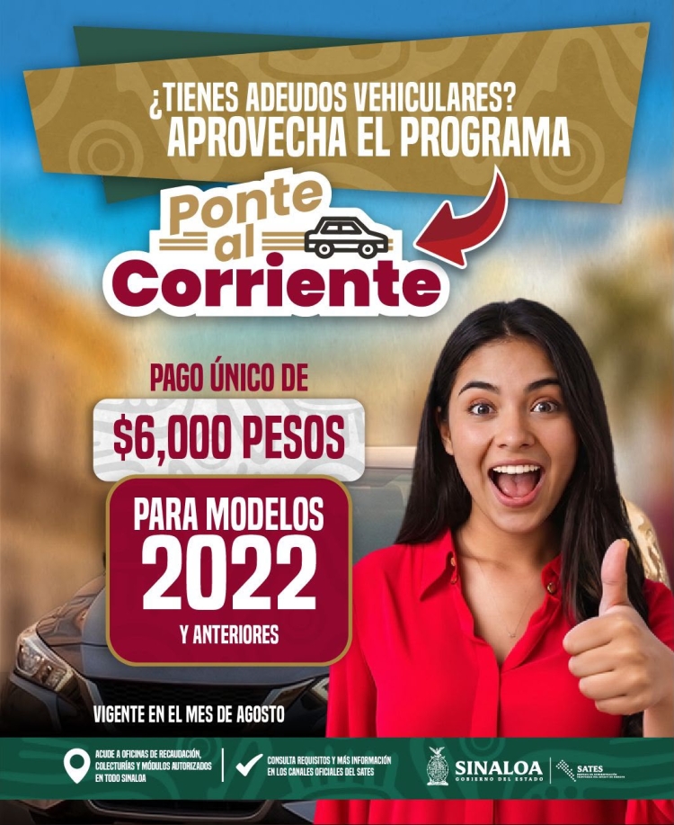 "Ponte al Corriente" regresa; ahora beneficia a propietarios de veh&iacute;culos modelo 2022 y anteriores