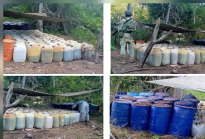 Fuerzas federales localizan e inhabilitan un &aacute;rea de almacenamiento de sustancias qu&iacute;micas en Culiac&aacute;n
