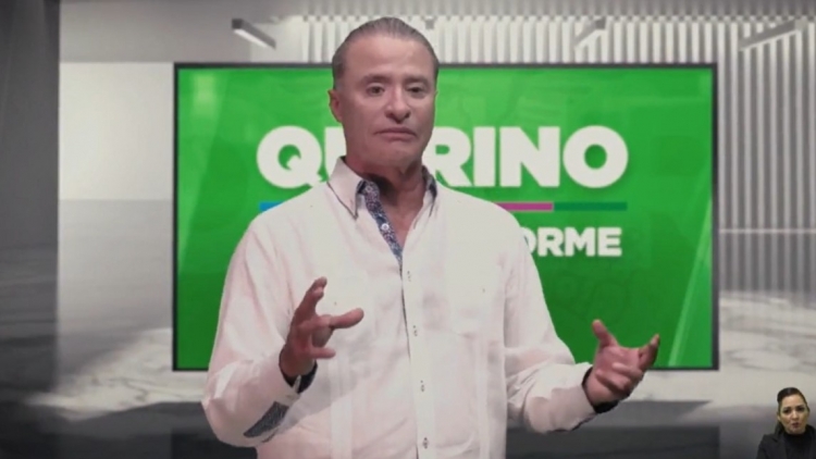  El gobernador Quirino Ordaz Coppel, durante un mensaje con motivo de su Cuarto Informe de Gobierno 