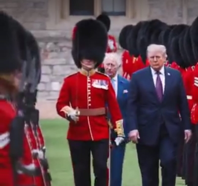 El Rey Carlos III recibi&oacute; con ceremonia militar al presidente Trump