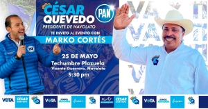Respalda Marko Cort&eacute;s la candidatura de C&eacute;sar Quevedo a la presidencia municipal de Navolato