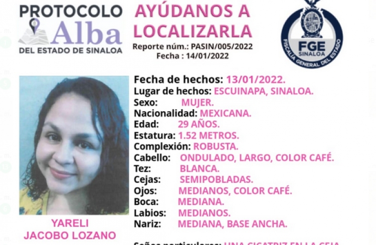 Desaparece Yareli en Escuinapa