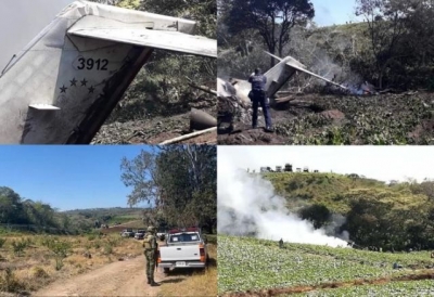 Avi&oacute;n de la Sedena se desploma en Veracruz; mueren 6 militares