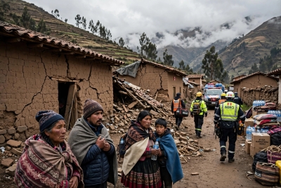 Sismo de magnitud 5.5 en los Andes de Per&uacute; deja cinco muertos y m&aacute;s de 300 damnificados