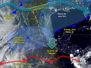 Frente Fr&iacute;o no. 9 ocasionar&aacute; rachas de viento muy fuertes en el Noroeste y Norte de M&eacute;xico