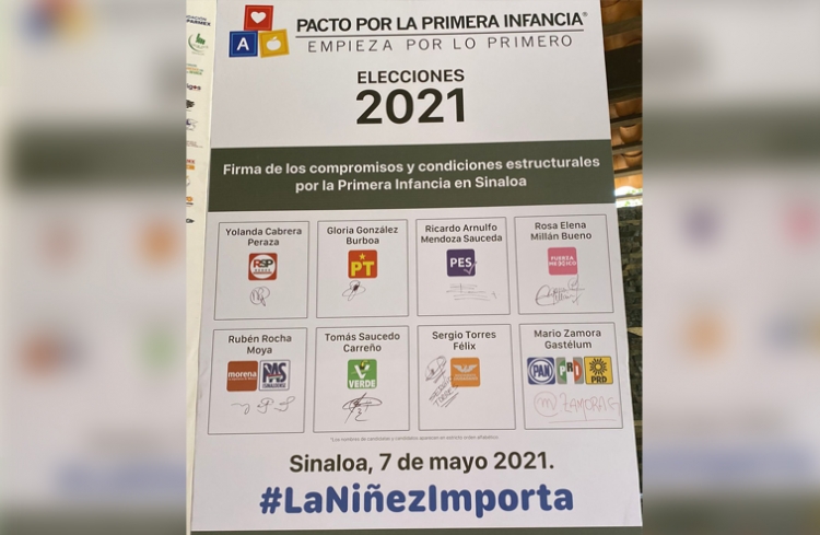 Firman candidatos a gobernador pacto de 10 acciones a favor de la primera infancia