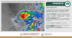 Lluvias muy fuertes con puntuales intensas en Sonora, Sinaloa, Chihuahua, Coahuila, Durango, Chiapas, Campeche y Yucat&aacute;n