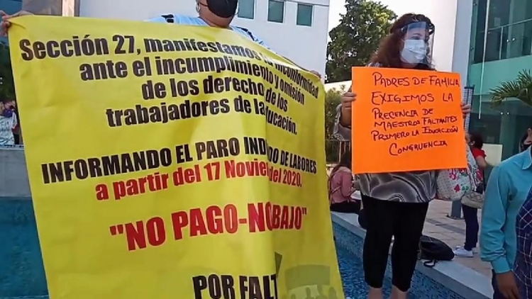 Maestros de la Secci&oacute;n 27 dan plazo a la SEPyC sobre adeudos