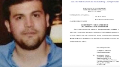 Joaqu&iacute;n Guzm&aacute;n L&oacute;pez, hijo de "El Chapo" Guzm&aacute;n, libra la pena de muerte: EEUU no la solicitar&aacute; en su contra