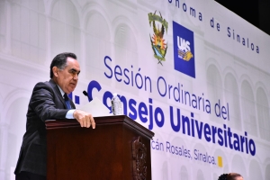El Rector Jes&uacute;s Madue&ntilde;a informa al H. Consejo Universitario avances en preinscripciones y logros de la comunidad rosalina en ciencia, deporte y paridad de g&eacute;nero