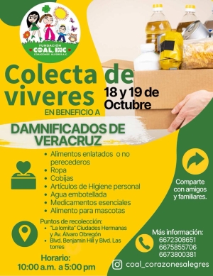 &iexcl;Sinaloa, solidario con Veracruz! abre centro de acopio en La Lomita en Culiac&aacute;n