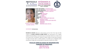 Activan Protocolo Alba para la localizaci&oacute;n de Blanca Genoveva de 32 a&ntilde;os de edad, que despareci&oacute; en Culiac&aacute;n