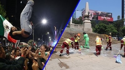 Euforia y desecho: Festejos por triunfo de M&eacute;xico ante Corea del Sur, dejan 40 toneladas de basura y da&ntilde;os en Reforma, en CDMX
