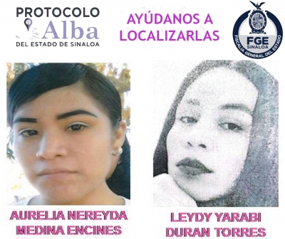 Desaparecen Nereyda en Angostura y Leydy Yarubi en Guasave