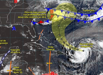 Hurac&aacute;n "Erin" se intensific&oacute; r&aacute;pidamente hasta convertirse en un "catastr&oacute;fico" categor&iacute;a 5