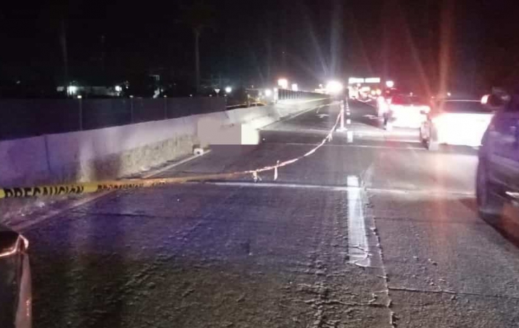 Horrible muerte de una persona atropellada en la carretera, en Guasave