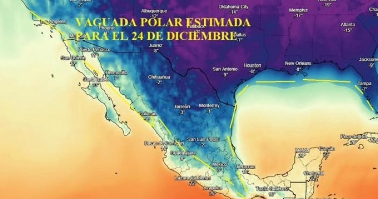 Se avecina una Navidad muy fr&iacute;a en Sinaloa: onda g&eacute;lida y v&oacute;rtice polar, los principales causantes