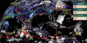 La depresi&oacute;n tropical 16-E generar&aacute; chubascos en Sinaloa, hoy