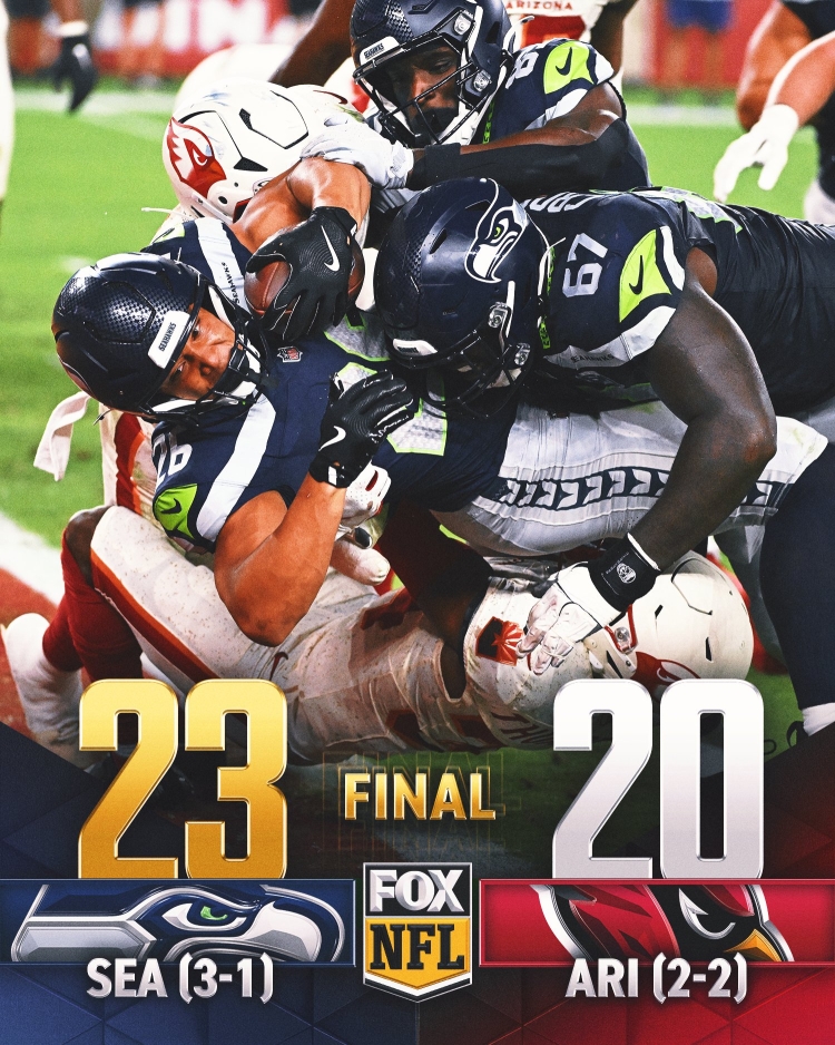 Seattle se impone en dram&aacute;tico cierre sobre Arizona en duelo divisional en la NFL