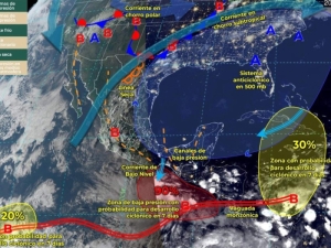 Tormenta tropical 'Pilar' en proceso de formaci&oacute;n frente a Chiapas