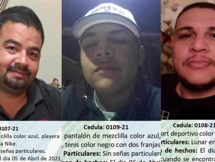 Comisi&oacute;n Estatal de B&uacute;squeda de Personas Desaparecidas emite alerta por desaparici&oacute;n de tres hombres