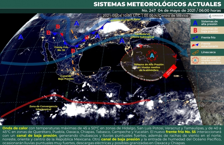Frente Fr&iacute;o No. 55 afectar&aacute; al Norte y al Noreste del pa&iacute;s