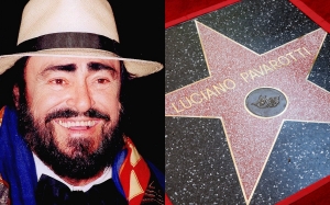 A 15 a&ntilde;os de su muerte, colocan estrella de Luciano Pavarotti en el Paseo de la Fama