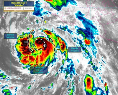 "Estelle" hurac&aacute;n de categor&iacute;a 1 ocasionar&aacute; fuertes lluvias en Sinaloa, hoy; se localiza en Jalisco