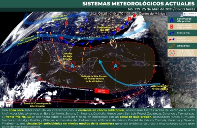 Frente Fr&iacute;o No. 53 dejar&aacute; de afectar al pa&iacute;s por la tarde
