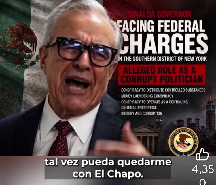Exdirector de la DEA difunde imagen creada con IA del gobernador con licencia Rocha Moya detenido por el FBI: "Necesita pasar por el proceso judicial"